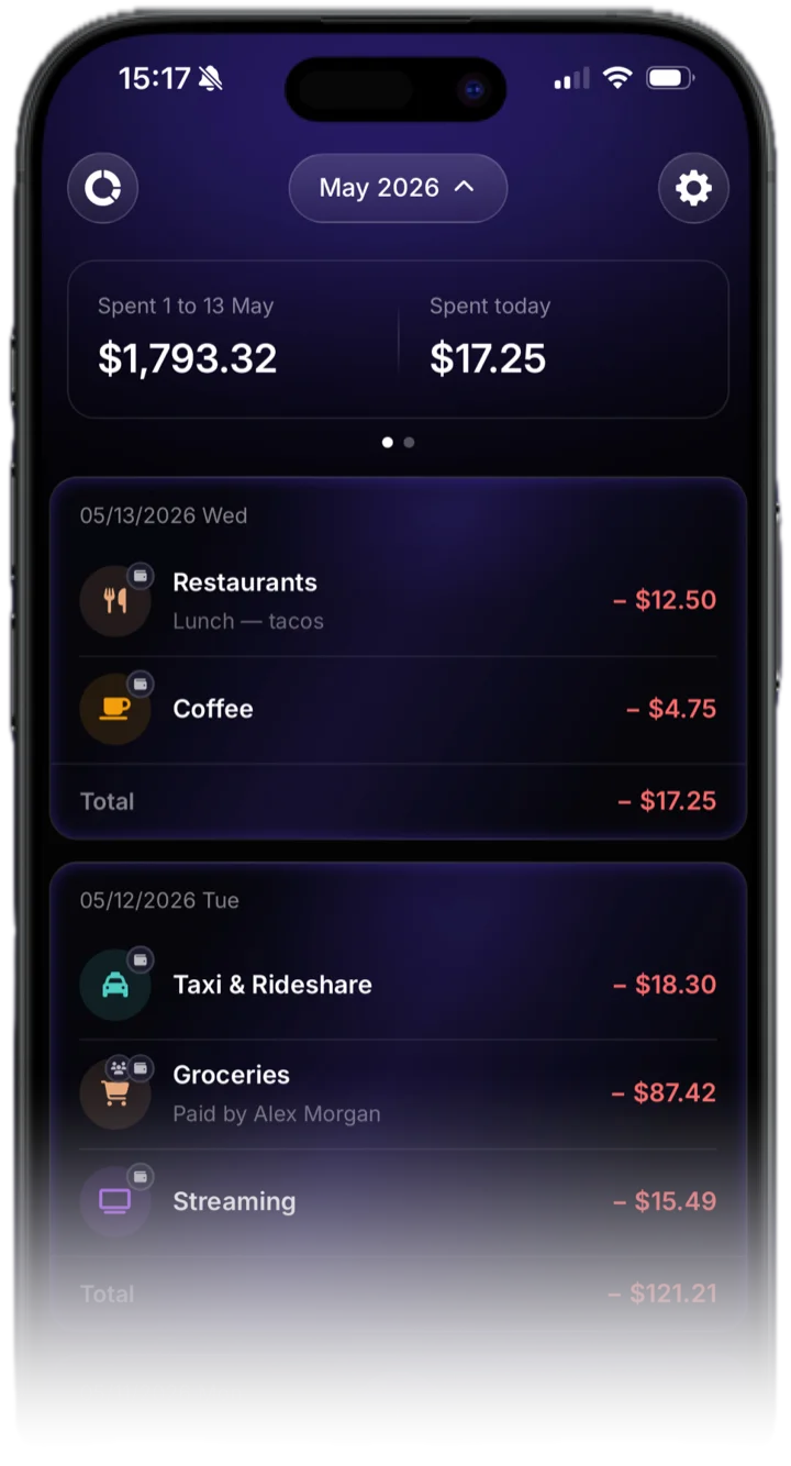 Log expenses without opening an app